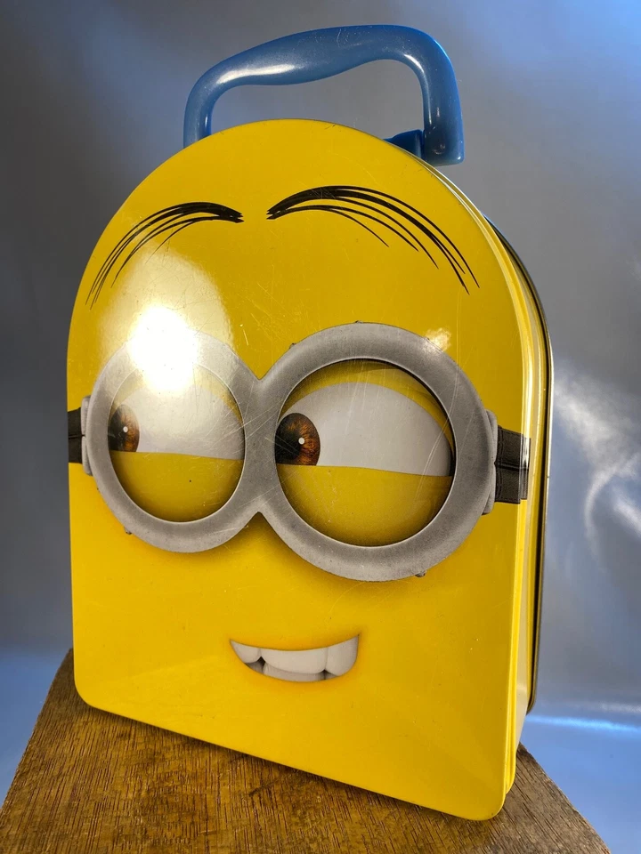 Estuche de lonchera Despicable Me MINION HEAD de hojalata para llevar todo SIDEWAYS DAVE Foto 4 de 4