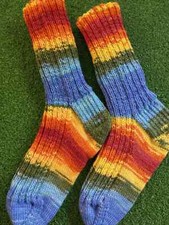 Hand knit socks, smaller foot