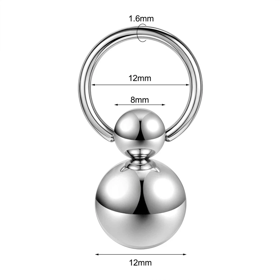 Piercing corporal 12 g/14 g pedaço de aço cirúrgico anel CBR PA ou Guiche joias de escravidão - Imagem 2 de 4