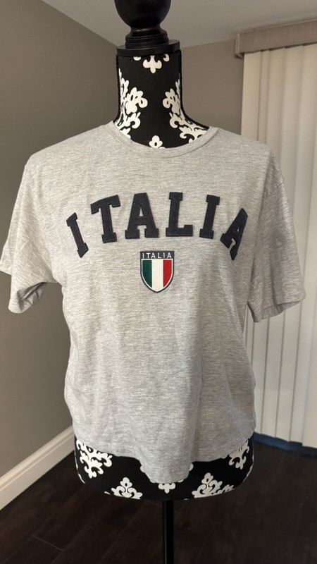 Organic Generation Gray ITALIA Crew Neck Short Sleeve T-Shirt Size L