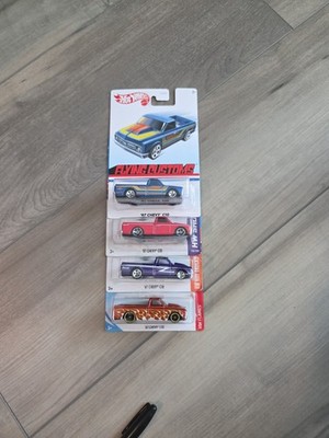 Hot Wheels Lot of 4 Different '67 Chevy C10 2013 2016 Red Blue Orange Purple F