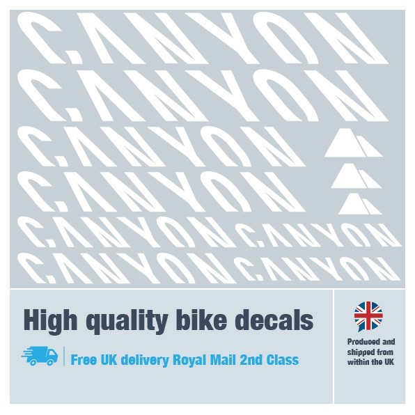 Canyon bike decals labels stickers