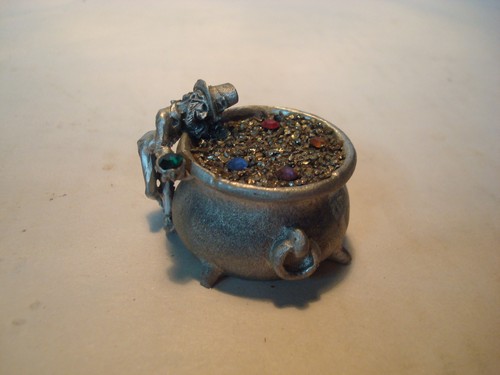 Vintage CCI Pewter Lucky Leprechaun With Pot Of Gold 1990 #4058