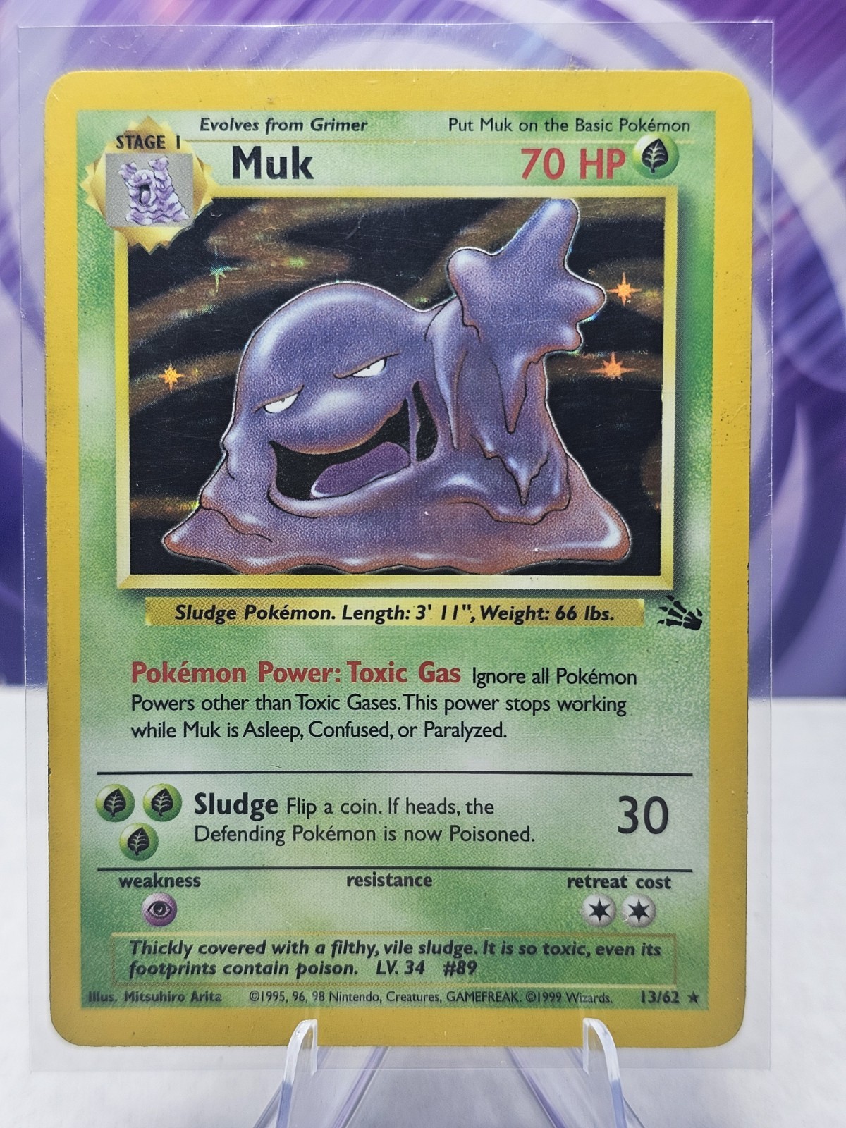 Muk 13/62 Unlimited Holo Rare Fossil Pokemon 