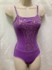 NWOT Velvet sequin leotard Petite adult orchid camisole