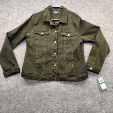 NTW Democracy Womens Large Olive Green Denim ...