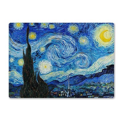 Metall Wandschild - Klassische Gemälde Sternennacht Van Gogh