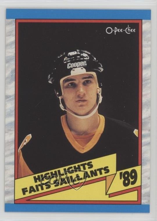 1989-90 O-Pee-Chee 1988-89 Highlight Mario Lemieux #327 HOF 0f5t