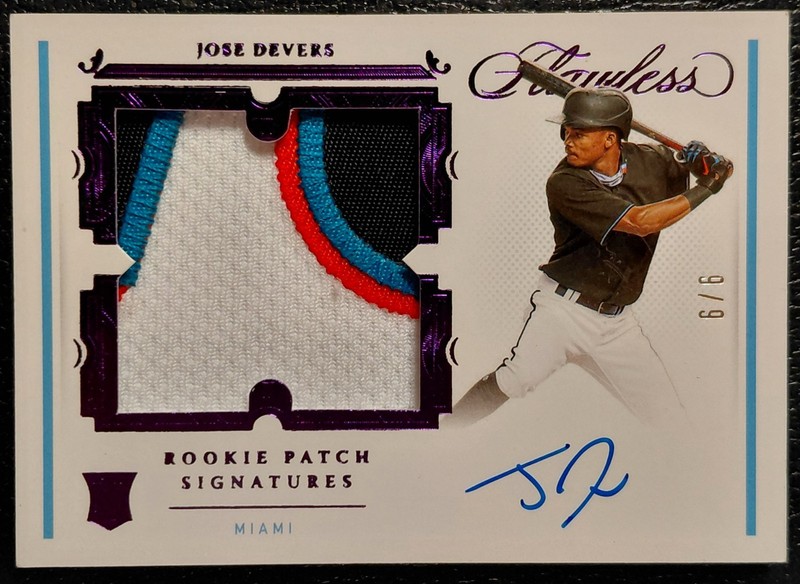 2021 Panini Flawless Jose Devers RC Rookie Patch Auto #RPS-JD Purple /6