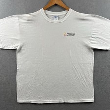 Vintage Microsoft Office Shirt Mens XL White Software Promo Tech Tee Tech Bro