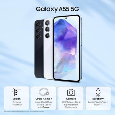 Samsung Galaxy A55 5G (Awesome Iceblue, 8 GB RAM 128GB) | eBay