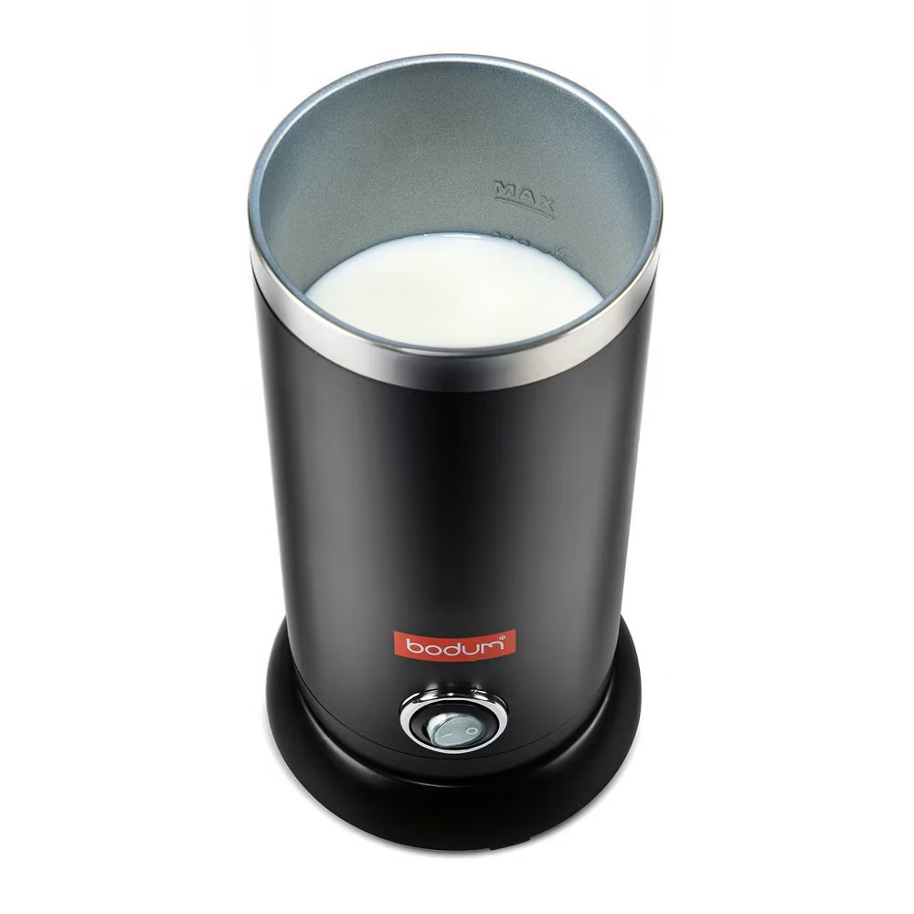 Bodum Bistro Electric Milk Frother Black: Stainless Steel Coffee Frother & Milk