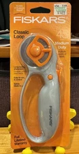 Fiskars 45 mm Classic Loop All Purpose Rotary Cutter Quilt Fabric Med Duty NEW