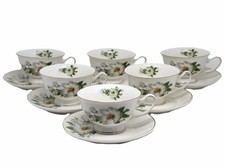 Kaffeeservice 6x Tassen & Untertassen 150ml Blumenmuster