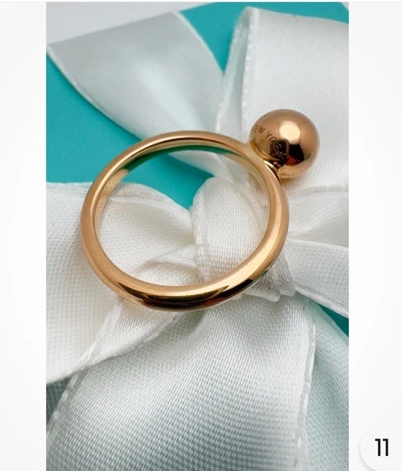 Anillo Tiffany & Co Hardwear Ball de 8 mm en oro rosa de 18 quilates talla 6-6,25 (talla EE. UU.). Foto 2 de 4