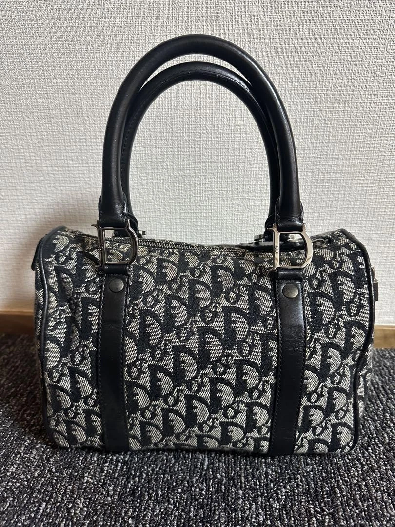 Authentique mini sac Dior Trotter Boston bleu marine