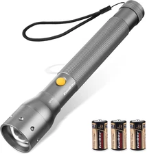 Ultra Bright Tactical Flashlight, 900 Lumen Zoomable Adjustable Focus, 3 Light M