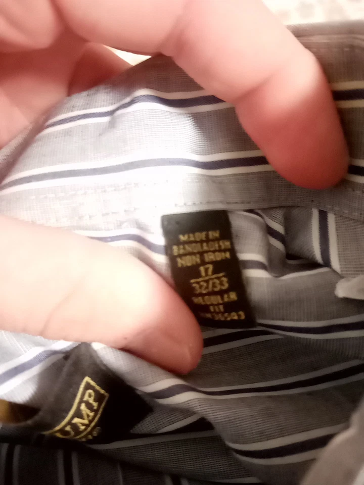 Camisa Donald J Trump Signature Collection Gris Rayas Abotonada!! Foto 4 de 4