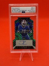 2022 Select James Cook Rookie Auto Green Prizm Die-Cut /5 PSA 9 Bills RC