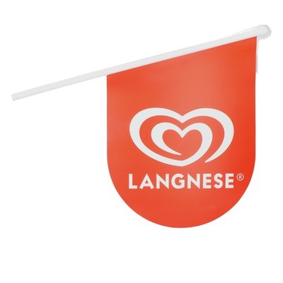 Langnese Eis Fahne Eingangstür Fahne Ladenfahne ohne Wandhalterung Rot