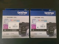 NEW FACTORY SEALED Set of 2 Brother LC3033BK XXL Black Ink Tank Exp. 09/2026