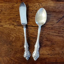 MCM International Deep Silver -  Orleans Sugar Spoon & Master Butter Knife 1964