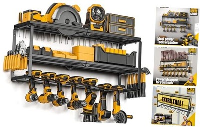 Power Tool Organizer for Tool Storage, Drill Holder Wall 3 shelves 7 slots