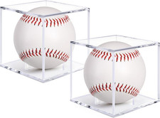 2 Pack Baseball Display Case, UV Protected Acrylic Baseball Holder Display Case