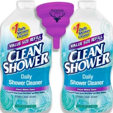 Clean Shower Daily Shower Cleaner Refill,  60 Fl Oz 2 Pk With Funnel