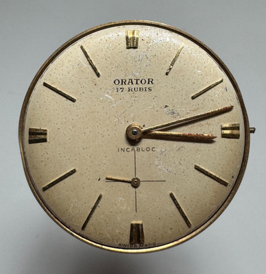 Orator  Herrenuhr Mechanisch 17 Rubis  - Werk und Zifferblatt - Läuft an