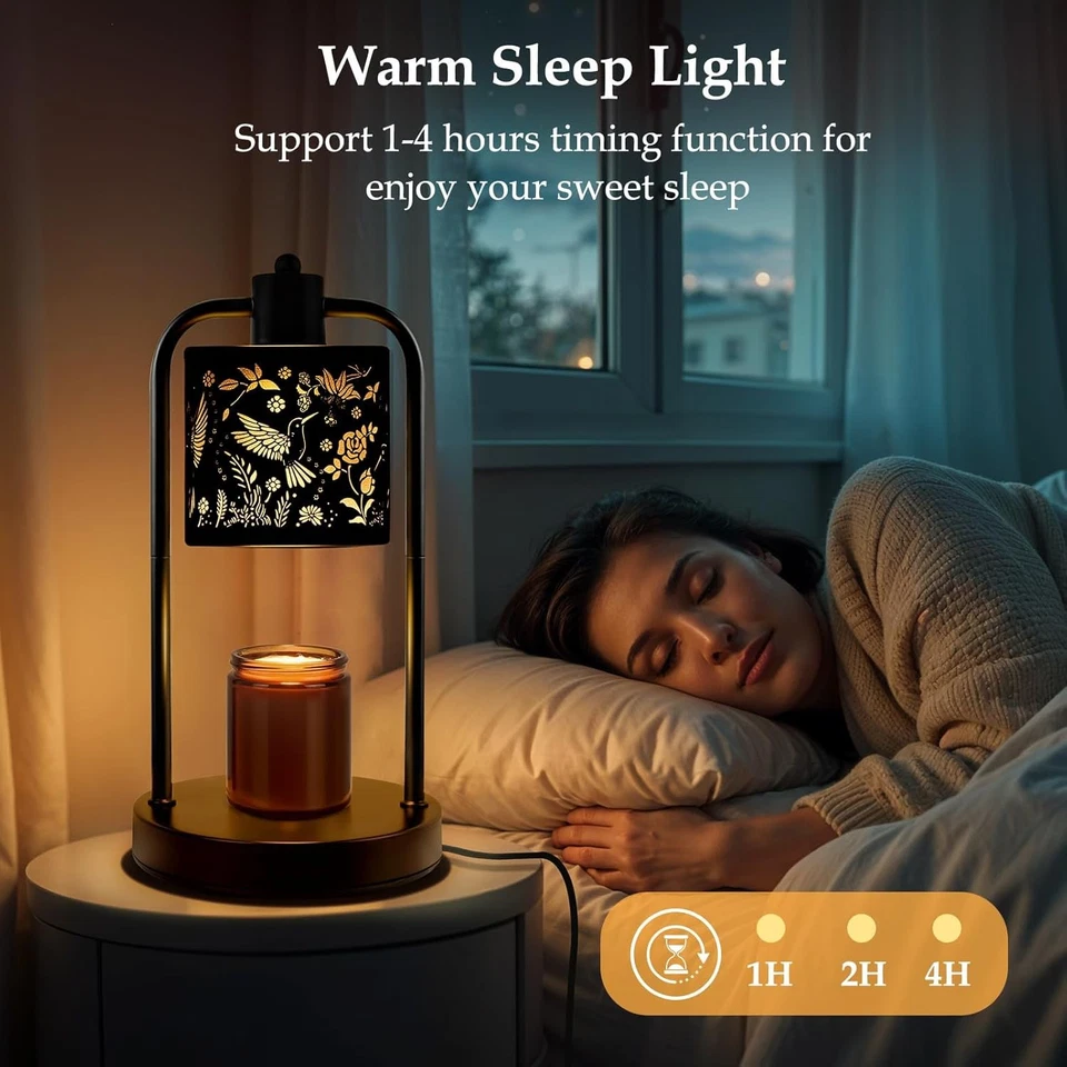 Lámpara Calentador de Velas Eléctrica con Temporizador: Cera Derretida para Colibrí Negro  Foto 3 de 4