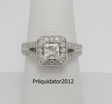 1-1/3 CT Natural Princess Diamond Engagement Wedding Bridal Ring 14K White Gold
