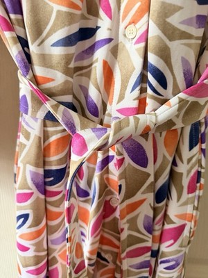j mclaughlin maxi dress J.McLaughlin Amory Printed Catalina Cloth Point Collar Long Sleeve Midi Dress, Womens, XS, Navy/Coral