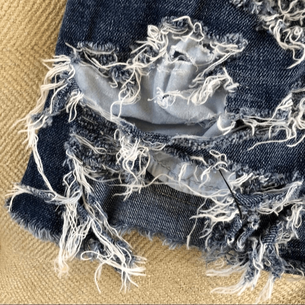 Topshop Petite Moto Destroyed Denim Shorts 25 image 3