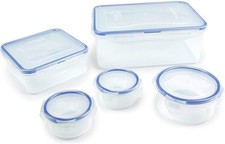 Image of LocknLock Food Storage Containers Set 5-Piece Durable Airtight BPA-Free Plastic