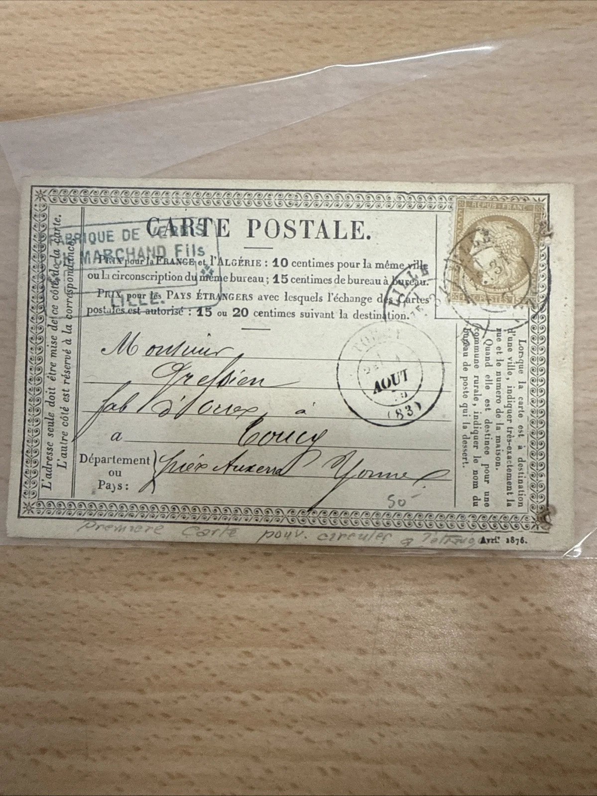 CPA Carte Postale Ancienne Timbre 1872 1873 1874 1875 … À Identifier