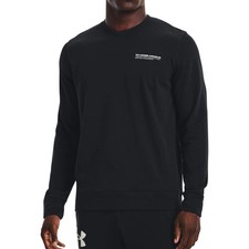 Image of Under Armour Rival Terry Logo Mens Sweatshirt Black Gym Moisture Wicking