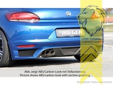 Rieger Heckansatz Heckspoiler Diffusor für VW Scirocco 3 carbon Optik 2 Rohr