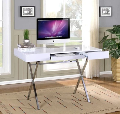 Kings Brand Furniture - Logan Contemporary Style Home & Office Desk, White