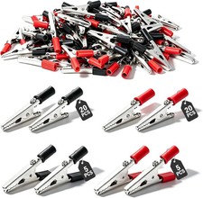 50 pcs Metal Alligator Clips Red Black Crocodile Clamps Electrical Test Tool Set