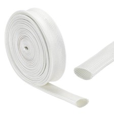 Insulation Cable Protector, 16.4Ft-18mm High TEMP Fiberglass Sleeve White