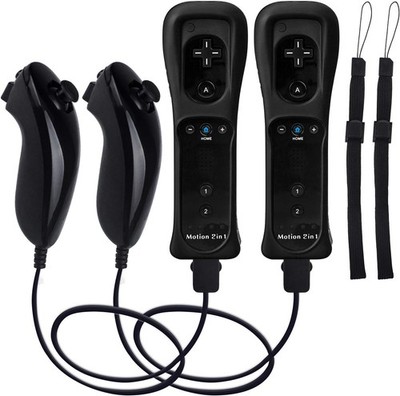 2 in 1 Built in Motion Plus Wii Remote Controller Nunchuck for Wii U Wii Console