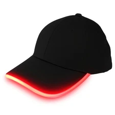 Elegani Night Runner LED Glow Hat – Red Light Up Baseball Cap with Adjustable