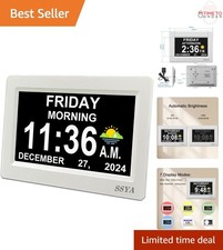 Digital Calendar Alarm Clock Dementia Clocks for Seniors Large Display