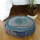 20 X 5" Round Ottoman Pouf Pouffe Indian Elephant Mandala Floor Seating Bohemian