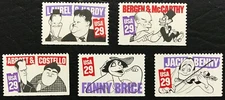1991 Scott #2562-66 - 29¢ - COMEDIANS - Set of 5 Singles - Mint NH