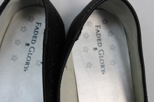 Faded Glory Women's BLACK Glittery Dressy Ballet FLATS~Size 6~Shoes~ - Picture 4 of 9