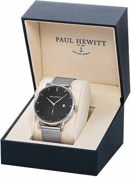 Montre Homme PAUL HEWITT Acier Inoxydable Cadran Noir Grand Atlantic