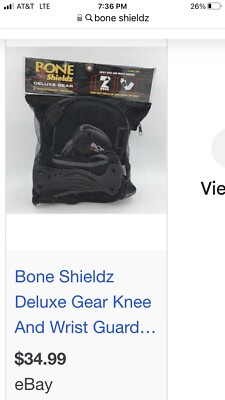 Bone Shieldz Tarmac 360 Skate Pads adult small wrist knee elbow model # 5165 new