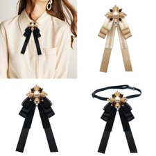 School Uniform Bowtie Elegant Badge Pin Neck Tie for Various Occasion Formal Tie